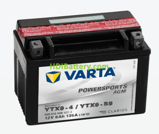 Bateria para moto Varta 12v 8ah 135A AGM PowerSports YTX9-4-YTX9-BS , 508 012 008 152 x 88 x 106 mm