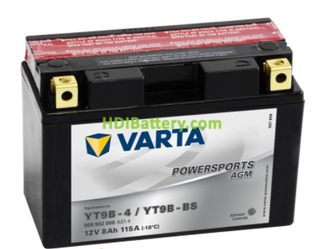 Batera para moto Varta PowerSports AGM YT9B-4-YT9B-BS 12v 8ah 115A