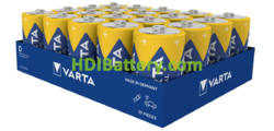 20 unidades Pila alcalina Varta Industrial LR20 1.5V ‎17000 mAh 