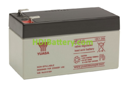 Batería de plomo AGM NP1.2-12 Yuasa 12 voltios 1,2 amperios 97mm x 48mm x 54,5mm