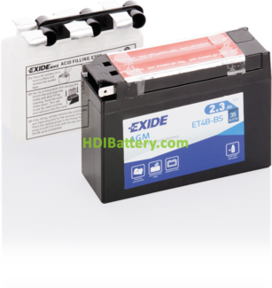 Batera AGM Exide moto ET4B-BS 12V. 2,3 Ah