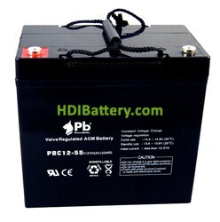 Batería AGM Premium Battery PBC12-55 12V 55Ah