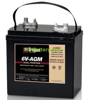 Batera para electromedicina 6V 200Ah Trojan 6V-AGM