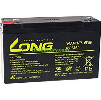 Batera para luces de emergencia 6V 12Ah Long WP12-6S