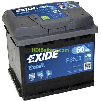 Batería de arranque EXIDE EB500 12V 50Ah