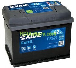Batería de arranque EXIDE EB621 12V 62Ah