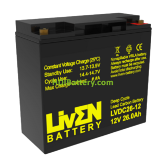 Batera AGM de Carbono-Gel Liven Battery LVDC26-12 12V 26Ah 