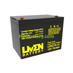 Bater�a de Carbono - Gel Liven Battery LVDC76-12 12V 76Ah