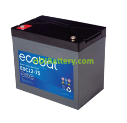 Batera de ciclo profundo Ecobat EDC12-75 12V 75Ah