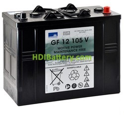 Batería de gel 12 Voltios 105 Amperios Sonneschein GF12-105V 345mm x 172mm x 283mm