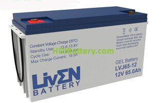 Batería de Gel LVJ65-12 Liven Battery 12V 65Ah