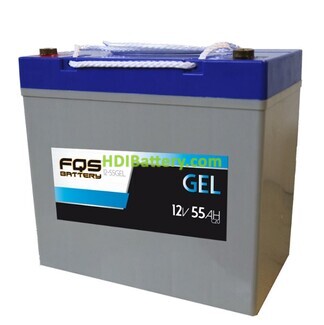 Batera de Gel ciclo profundo FQS12-55GEL FQS Battery 12V 55Ah