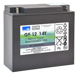 Batería de gel Sonnenschein GF12014YF 12 Voltios 14 Amperios 181mm (L) x 76mm (An) x 167mm (Al)
