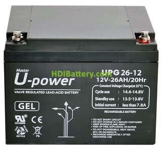 Batera de gel UPG26-12 UPower 12V 26Ah