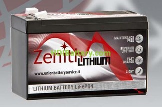 Batera de litio 12 voltios 9 amperios Zenith LiFePO4 150x65x95 mm