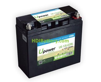 Batera para carros de golf 12V 22Ah Upower Ecoline UE-12Li22BL