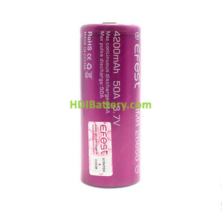 Batera de Litio-Ion EFEST IMR26650 Li-Mn 3,7V 4200mAh FT
