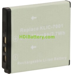 Batera de Litio-ion para KODAK KLIC7001 3.7V 720mAh