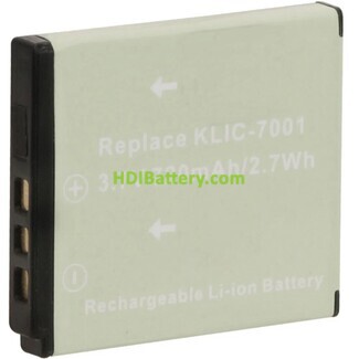 Batería de Litio-ion para KODAK KLIC7001 3.7V 720mAh