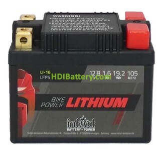 Batera de Litio para moto Intact GP LFP05 12.8V 1.6Ah