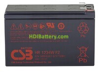 Batería de Plomo 12 Voltios 9 Amperios 34W HR1234W CSB