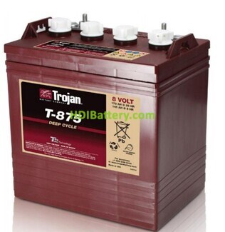 Batera de plomo cido abierto Trojan para electromedicina T-875 8V 170Ah Ciclo profundo