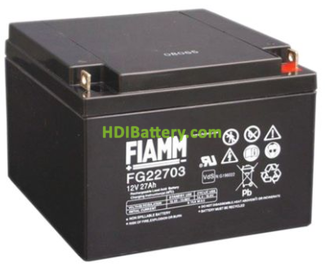 Batera para electromedicina 12V 27Ah Fiamm FG22703