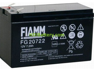 Batera para luces de emergencia 12V 7.2Ah Fiamm FG20722