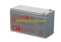 Batería de plomo agm 12 voltios 9 amperios CSB HRL1234 F2FR 151x65x95mm 