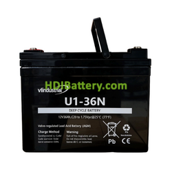 Bater�a de plomo AGM 12V 36Ah VT Industrial U1-36NE 