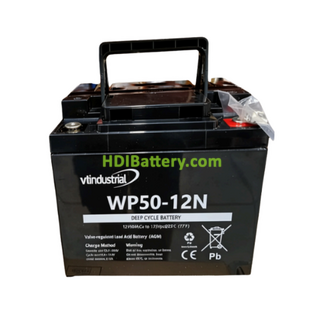 Bater�a de plomo AGM 12V 50Ah VT Industrial WP50-12NE 