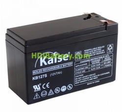Batería de plomo AGM 12V 7AH KAISE KB1270S (151x65x94mm)