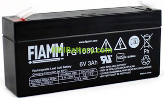 Batera de Plomo AGM 6 Voltios 3 Amperios FG10301 FIAMM
