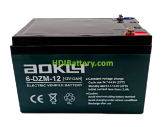 Batería de patinete eléctrico AOKLY POWER 6DZM12 12V 12Ah 