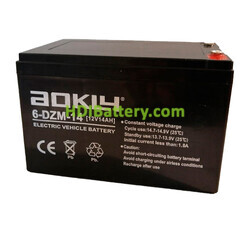 Batería para moto eléctrica Aokly Power 6DZM14 12V 14Ah 