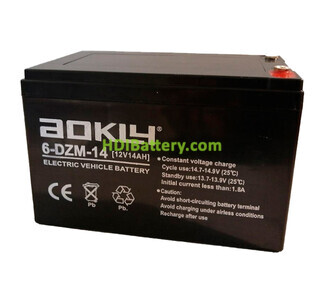 Batera para moto elctrica Aokly Power 6DZM14 12V 14Ah 