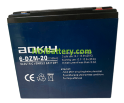 Batería para patinete eléctrico 12V 20Ah Aokly Power 6DZM20