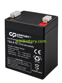 Bater�a de Plomo AGM Century Power TS2.9-12 12V 2.9Ah F1