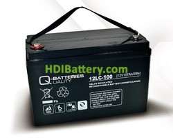 Batería de plomo AGM cíclica 12v 107Ah 12LC-100 Q-Batteries