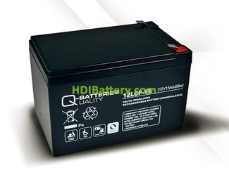 Batera para UPS-SAI 12v 15Ah Plomo Agm Q-Batteries 12LCP-15 