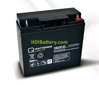 Batera para UPS-SAI 12v 23Ah Plomo Agm Q-Batteries 12LCP-23