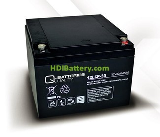 Batera para UPS-SAI 12v 30Ah Plomo Agm Q-Batteries 12LCP-30