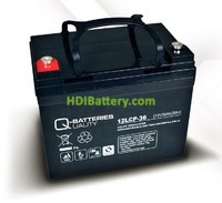 Batera de plomo AGM cclica 12v 36Ah 12LCP-36 Q-Batteries