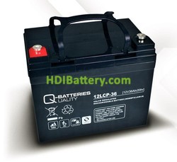 Batería de plomo AGM cíclica 12v 36Ah 12LCP-36 Q-Batteries