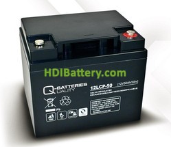 Batería de plomo AGM cíclica 12v 50Ah 12LCP-50 Q-Batteries