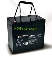 Batera de plomo AGM cclica 12v 56Ah 12LCP-56 Q-Batteries