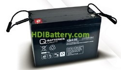 Batería de plomo AGM cíclica 12v 93Ah 12LC-92 Q-Batteries