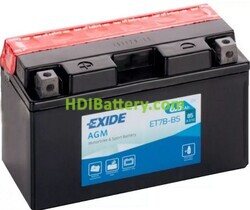 Batería de plomo AGM EXIDE ET7B-BS 12V 6,5Ah