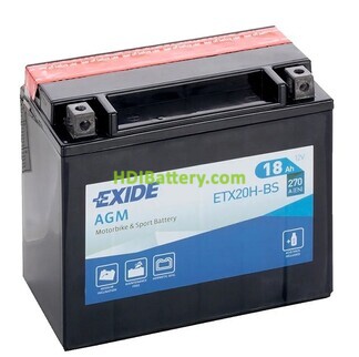Batera de plomo AGM Exide ETX20H-BS 12V 18Ah