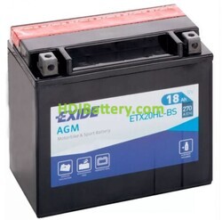 Batería de plomo AGM EXIDE ETX20HL-BS AGM 12V 18Ah